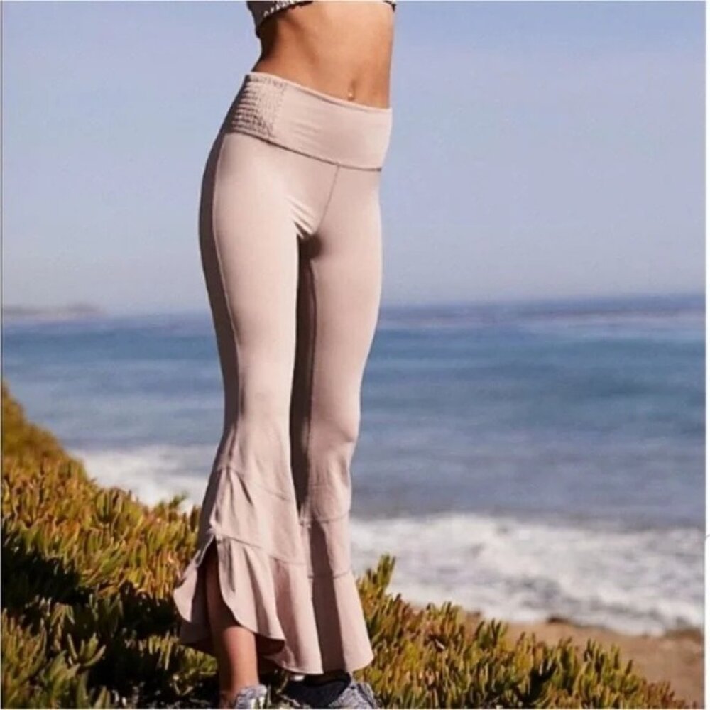 Free People Movement Starlight Pants Flared Leggings Blush Mauve Lilac Small - Picture 9 of 9